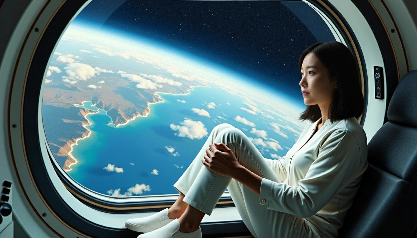 Ji-La looks out at the planet below