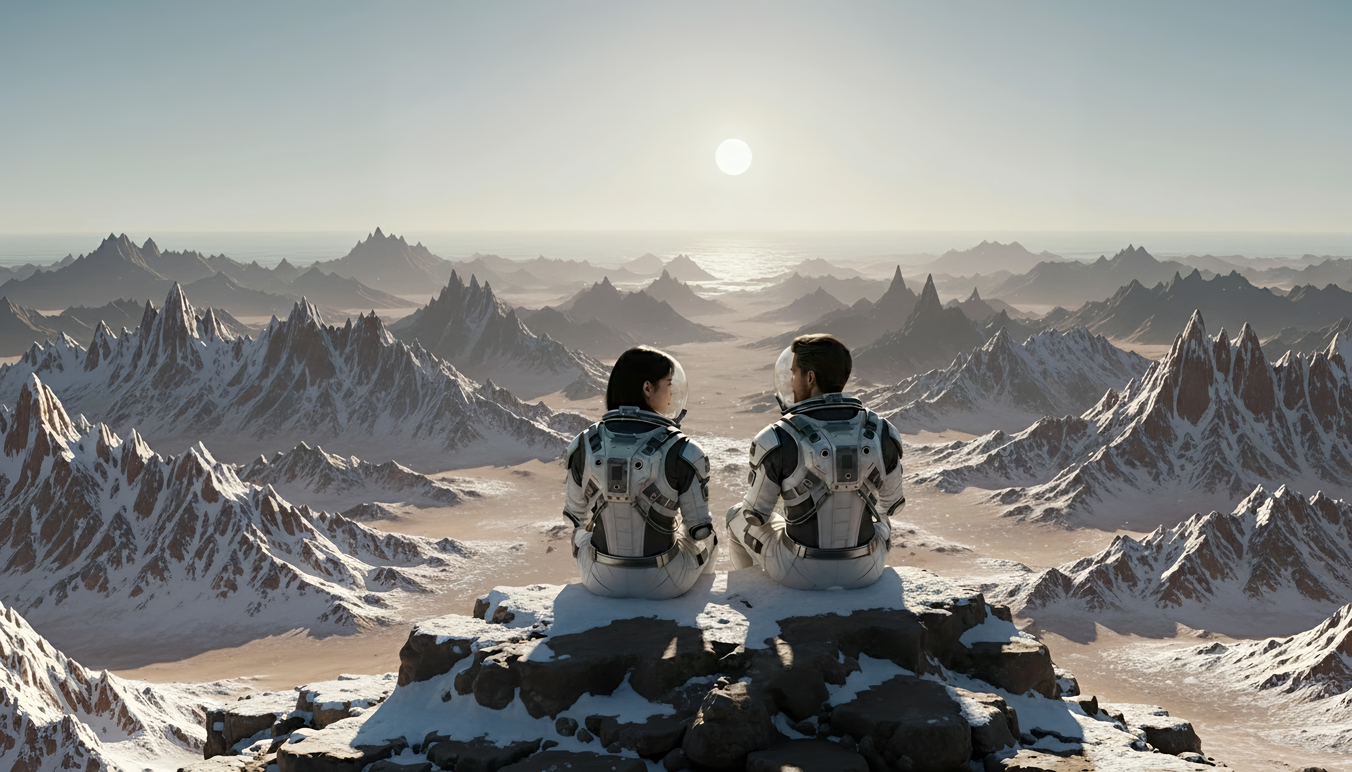 Ji-La and Amant look out over the Aresinian landscape